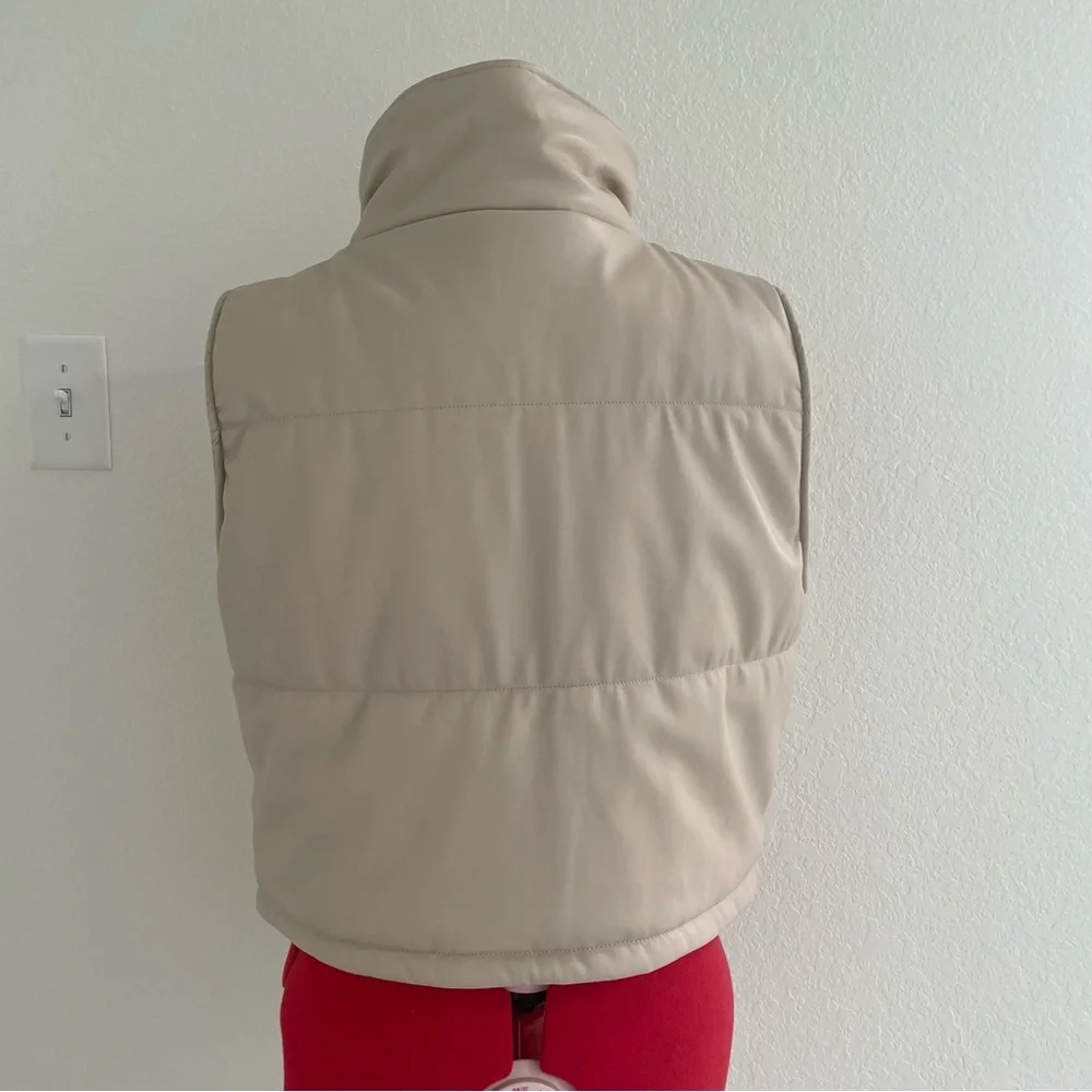Anthropologie Faux leather cropped vest - Picture 3 of 4